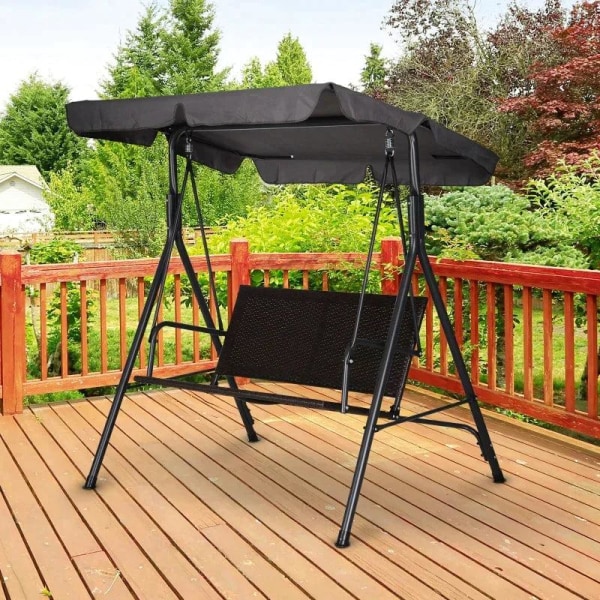 Rootz Gungstol - Hängmattgunga - Trädgårdsgungbänk - 2-sits - Justerbar - Soltak - 140 x 110 x 151 cm