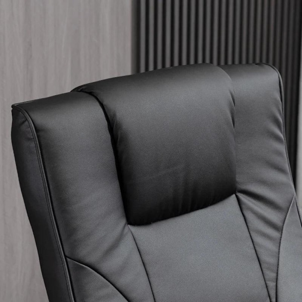 Rootz Massagestol - Afslapningsstol - Med fodskammel - 10 massagepunkter - Liggefunktion - Roterende sæde - Sort - 73 x 83 x 106cm