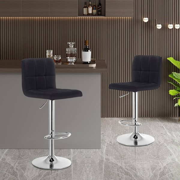 Rootz Barpall - Justerbar Barstol - Ergonomisk bänkpall - Slitstark linnesits - Metallram - Golvskydd - 92cm-114cm x 44cm x 38cm