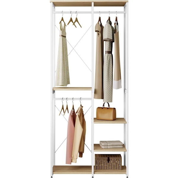 Rootz multifunktionellt klädställ - Organizer - Garderobsställ - Gott om förvaring, mångsidig placering, hållbar konstruktion - 90 cm x 40 cm x 204,5