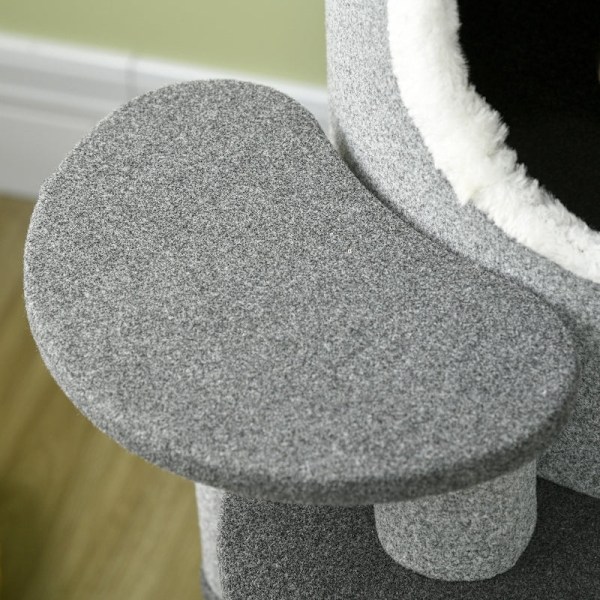 Rootz PawHut Cat Tree - Ultimate skrapstolpe - Cat Climbing Tower - Multi-Level - Slitstarkt Sisal-rep - Mjukt plyschtyg - Ø57 x 99H cm