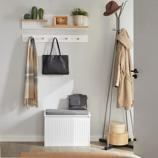 Rootz Hallway Skobänk - Skoställ - Skoskåp med sittdyna och fliplåda - L70 x B49 x H19cm