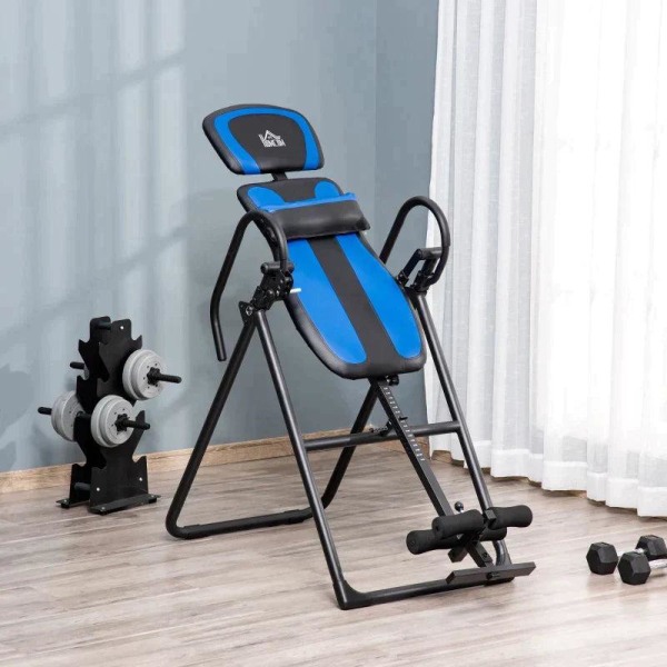 Rootz Gravity Bypass -pöytä - Inversiopöytä - Taitettava Gravity Trainer kahdella liikkuvalla pyörällä - Säädettävä selkätyyny - Säädettävä selkätyyny