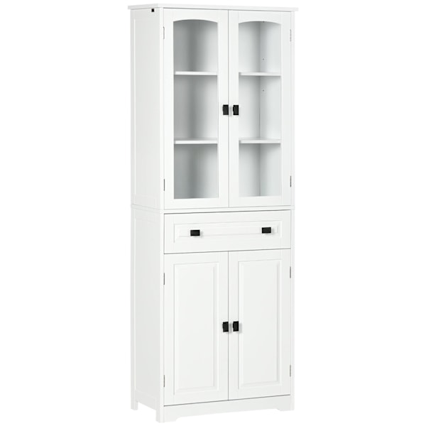 Rootz Tall Kitchen Cabinet - Display Cabinet - Buffet Cabinet - Moderne elegance - 160 cm x 60 cm x 30 cm - Hvidt træ
