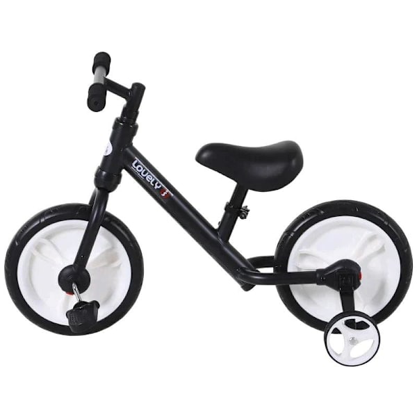 Rootz Børnebalancecykel - Lærercykel - Børnecykel med træningshjul og pedaler - Sædehøjdejusterbar - Sort