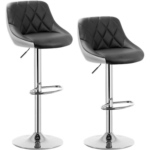 Rootz Barpall - Justerbar bänkstol - Vridbar barstol - Bekväm, Snygg, Hållbar - Förkromat stål, konstläder - 38cm x 35cm, Höjd 84cm-106cm Justerbar