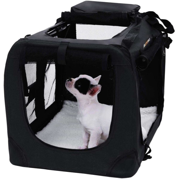 Rootz Transport Box - Hunde Box - Transport Taske - Foldbar Cat Box - Sort