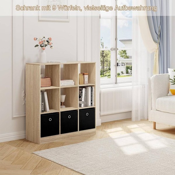 Rootz Modern Cube -hylly - Kirjahylly - Säilytysjärjestelmä - Runsaasti tilaa - Kestävä ja vettä hylkivä - Turvallinen ja vakaa - 80 cm x 86,5 cm x 30