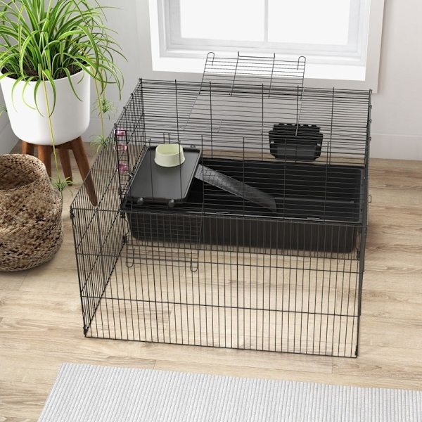 Rootz PawHut pieneläinhäkki - Marsun elinympäristö - Lemmikkieläinkotelo - Mukautuva muotoilu - Täydelliset tarvikkeet - Helppo pääsy - 112,5 cm x 99