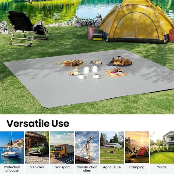 Rootz vattentät presenning - Kraftig överdrag - Skyddslakan - Rivbeständig, väderbeständig, mångsidig - 4 m x 8 m - Polyetentyg