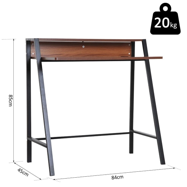Rootz Desk - Computer Desk - Office Table - Computer Table - Drawer - Processed Wood - Steel - Brown - Black