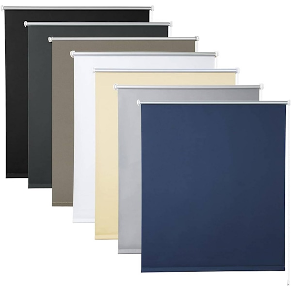 Rootz Mørklægningsrullegardin - Termisk vinduesskærm - Solafskærmende gardin - Klemmfix Design - Varmeisolering - 40-120cm x 160/210cm