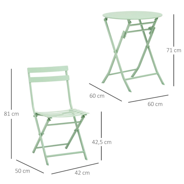 Rootz Puutarhakalusteet - Vihreä - Metalli - 23,62 cm x cm x 27,95 cm