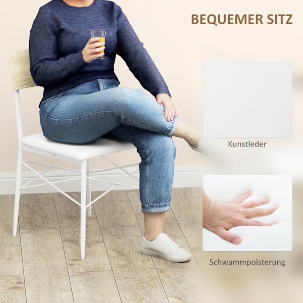 Rootz 4 -stycken matbordsset - Köksbord - Matsalet - vadderad komfort - 110W x 70d x 75 timmar cm bord, 40W x 50d x 80h cm stolar