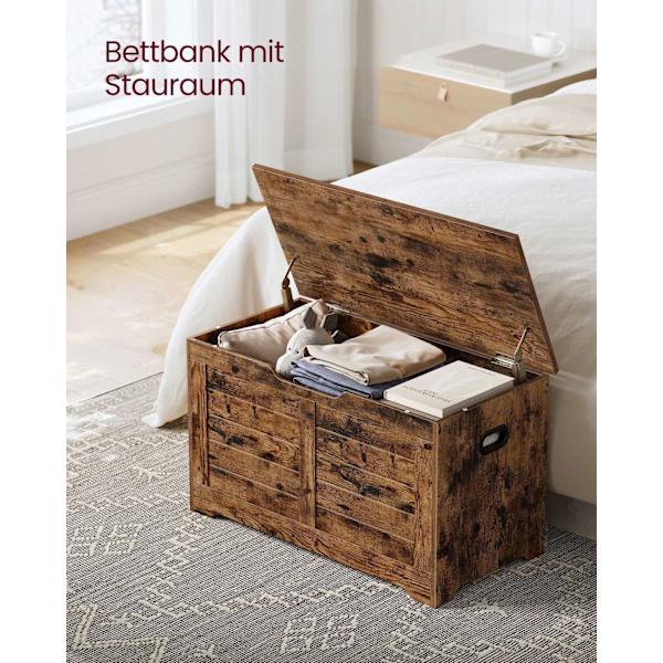 Rootz Vintage Brown -kenkäpenkki - Sisääntulopenkki - Säilytyspenkki - Lastulevy Materiaali - 40cm x 80cm x 46cm - Max. Staattinen kantavuus 136 kg -