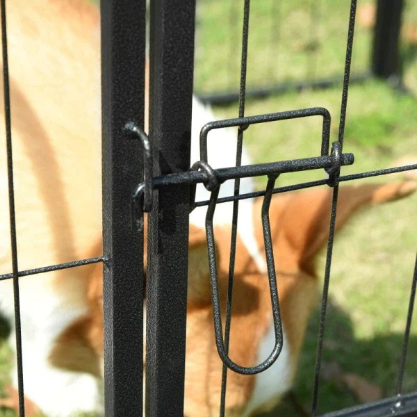 Rootz Pet Kravegård - Outdoor Run Krabbegård - Kanin hvalpebur - Hundepenne - Foldeløbshegn - Have - Metal Hutch - Sort - 79 x 79 cm