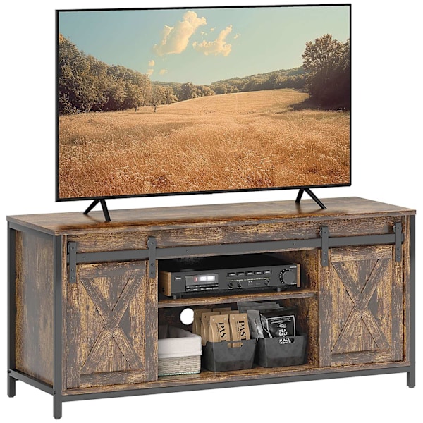 Rootz TV Lowboard - TV Stand - Media Console - 6 Rum - til 60 "TVS - 120 cm x 40 cm x 54 cm - Rustik industriel design