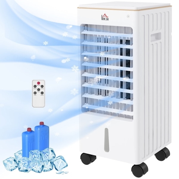 Rootz Portable Air Conditioner - Kylare - Luftfuktare - Ventilator - Tyst - Bred täckning - 22,5 cm x 24,5 cm x 53,5 cm. Fräscha upp rum upp till 20㎡!