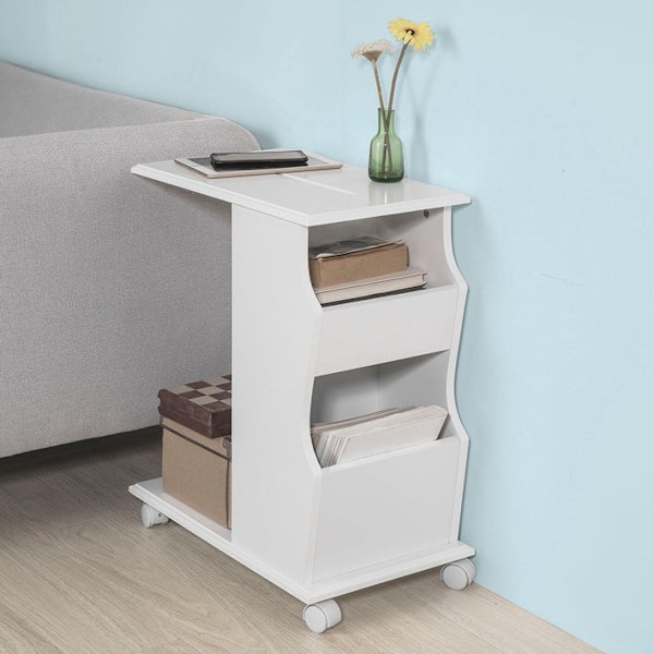Rootz Modern sivupöytä iPad-paikalla - Sohvapöytä - Yöpöytä - MDF-rakenne - Säilytyslokerot - Ihanteellinen olohuoneeseen ja makuuhuoneeseen - 53 cm x