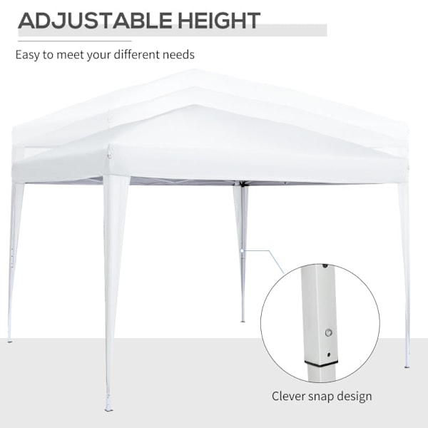 Rootz Pavilion öltält - Partytält - Event Shelter - Hög stabilitet - Snabbinstallation - Väderskydd - 2,95 m x 2,95 m x 2,58 m - Vit