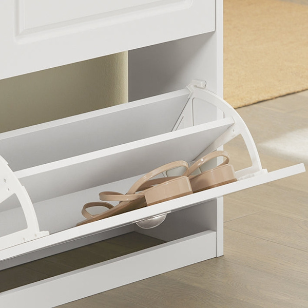 Rootz White Shoe Cabinet - Skovipper - Skoopbevaringsorganer - FSC-certificeret - Robust konstruktion - Kan monteres på væggen - 105cm x 83cm x 24cm