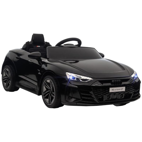 Rootz barnfordon - Barnbil - Elbil - Audi-licensierad - Med säkerhetsbälte - Fjärrkontroll - PP/metall - Svart - 103 x 58 x 41 cm