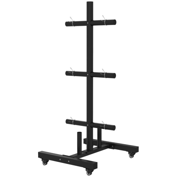 Rootzin painolevyteline - 6 tukivartta - 2 hihaa painotankoihin - 200 kg asti - Teräs - Musta - 70 x 60 x 135 cm