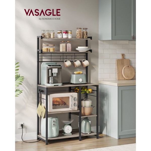 Rootz Cake Rack Organizer - Muffinsställ - Spånskiva stål - Greige fläckigt bläck svart - 40 cm x 90 cm x 165,5 cm - Kraftig - Enkel montering - Plats