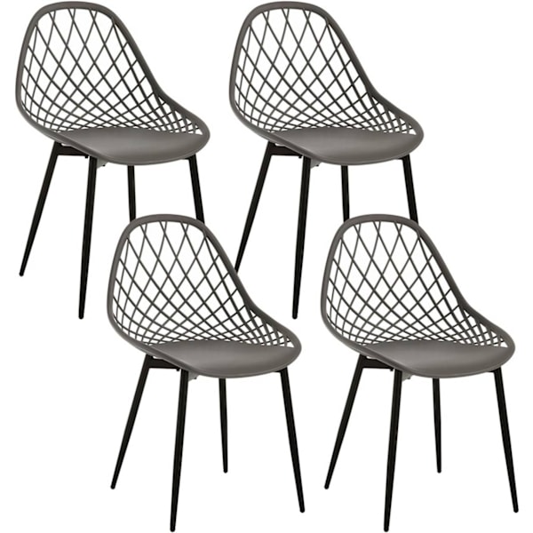 Rootz Modern ruokapöydän tuolisarja 4 kpl - Ergonomiset istuimet - Metalliset jalkatuolit - Tukevat ja kestävät - Mukava muotoilu - Helppo puhdistaa -