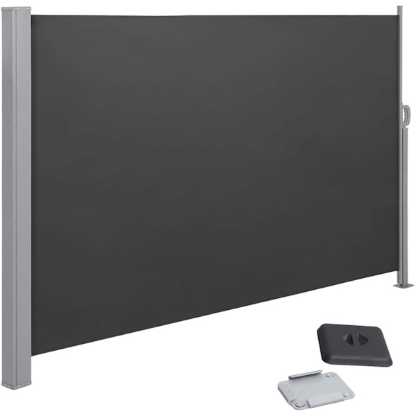 Rootz Privacy -näyttö - Sivumarkiisi - Aurinkosuoja - Parveke - Terassi - Puutarha - Taupe - 180 x 350 cm
