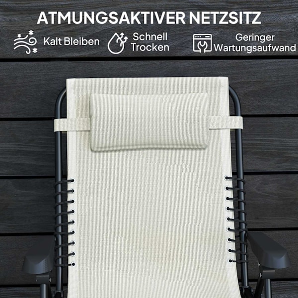Rootz fällbar solstol - Garden Recliner - Strandstol - 5 -faldig justerbar - 90 cm x 65 cm x 112 cm