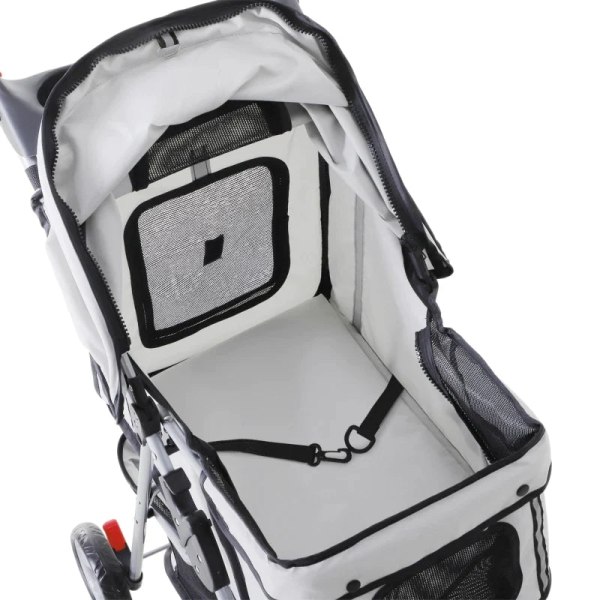 Rootz Dog Stroller - Dog Cart - Dog Buggy - Dog Trolley -  Trolley Pet - Pet Travel Stroller - Puppy Jogger Carrier - Grey - 75L x 45W x 97H cm