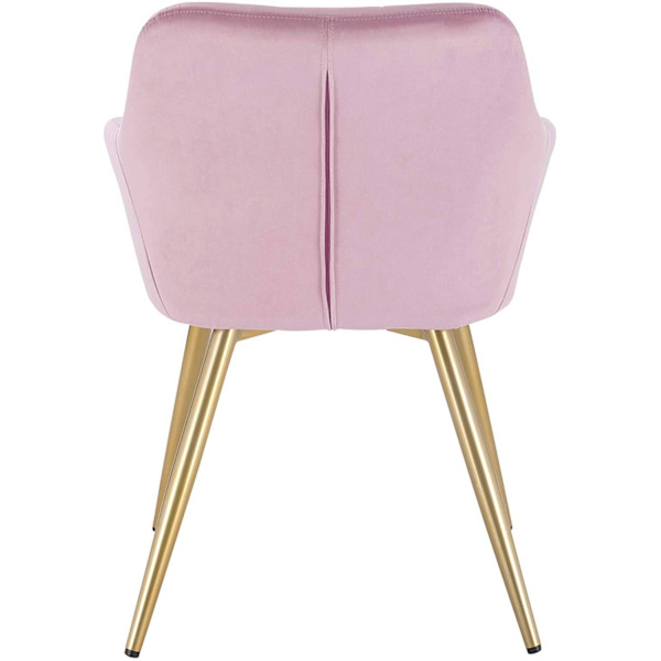 Rootz Set med 4 sammetsmatsalsstolar - Stoppade stolar - Gyllene ben - Bekväma och ergonomiska - Hållbar och robust - Mångsidig design - 43cm x 55cm x