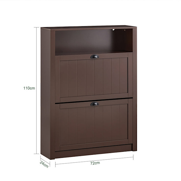 Rootz skoskabsorganisering - Skostativ - Skoopbevaring - Inkluderer ekstra rum - 80 cm x 110 cm x 24 cm - MDF-materiale
