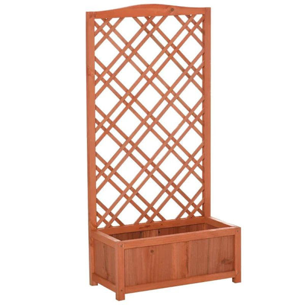 Rootz Plantekasse - Højbed - Blomsterstativ - Grantræ - Gul - 60 x 30 x 122,5 cm