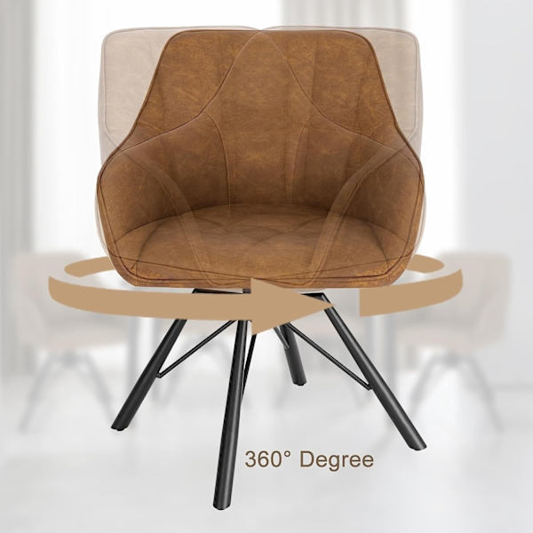 Rootz roterande matstolar Set med 4 - Vridstolar - Fåtöljer - Ergonomisk design - Bekväma sittplatser - Robust konstruktion - 58,5 cm x 82,5 cm x 54,5