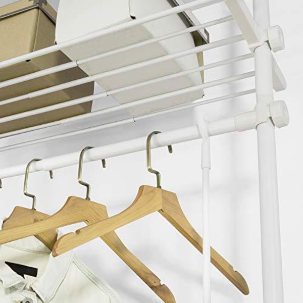 Rootz Justerbar Garderobe Organizer Tøj Hylde System-Hængeskinne-Teleskopisk Tøj Opbevaringshylder
