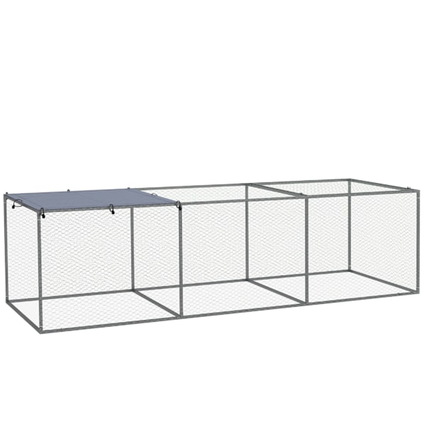 Rootz Enclos Poulailler Cage - Rabbit Hutch - Small Animal Pen - Galvanized Steel - 3m x 1 m x 0,8 m för säkert utomhus kul
