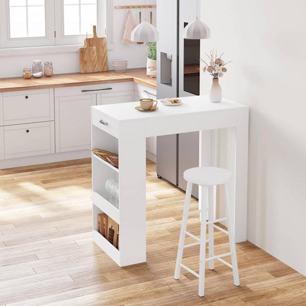 Rootz multifunktionelt barbord - Opbevaringsbord - Spisebord - Rummelig overflade - Integreret opbevaring - Robust konstruktion - 100cm x 100cm x 50cm