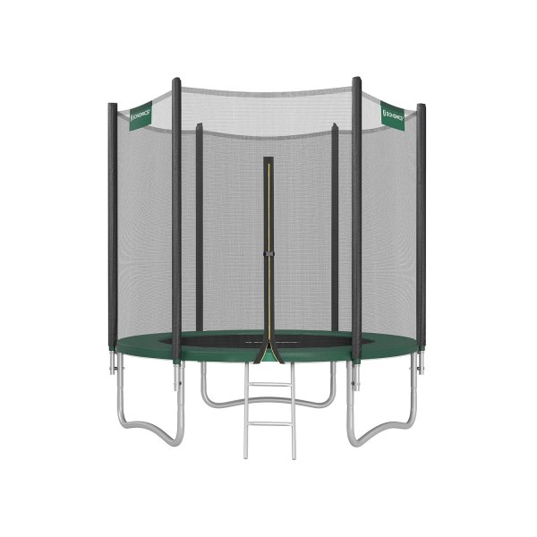 Rootz 10 fod trampolin med sikkerhedskabinet - Sort-Blå - Udendørs hoppehus - Galvaniseret stålramme - UV-resistent net - 183 cm x 230 cm - Nem monter