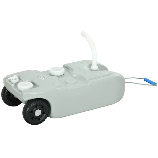Rootz avloppsvattentank - 40L rullbar - Sprintz-fri - Metallhandtag - Flexibel användning - Hållbar HDPE-plast - Grå - 37L x 23W x 80H cm