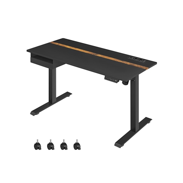 Rootz Electric Seding Desk Converter - Musta pöytäkorkeus - Korkeussäädettävä työpöytä - Lastulevy ja teräs - Hiljainen toiminta - 60cm x 140cm x 120c