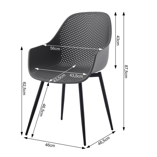 Rootz spisestuestole med hul ryg - skandinavisk stil - Ergonomis