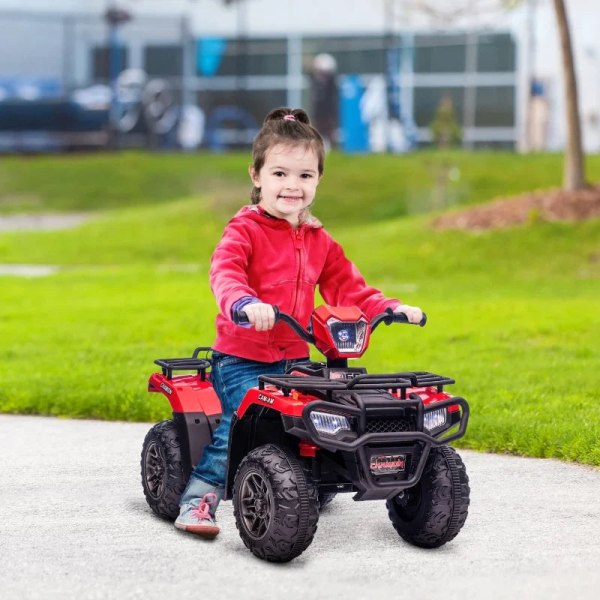 Rootz Elektrisk Quad til børn - Max. 4 Km/t - Fra 3 år - LED Forlygte - Musikforbindelse - Sort + Rød - 88 x 45 x 50 cm