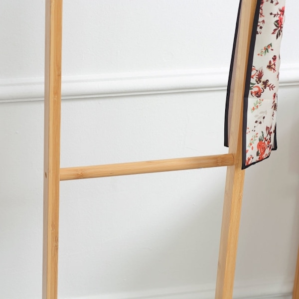 Rootz Coat Stand - Bambus tøjstativ - Entryway Organizer - 2 kroge 3 stænger - Robust base - Naturlig finish - 36 cm x 24 cm x 168 cm