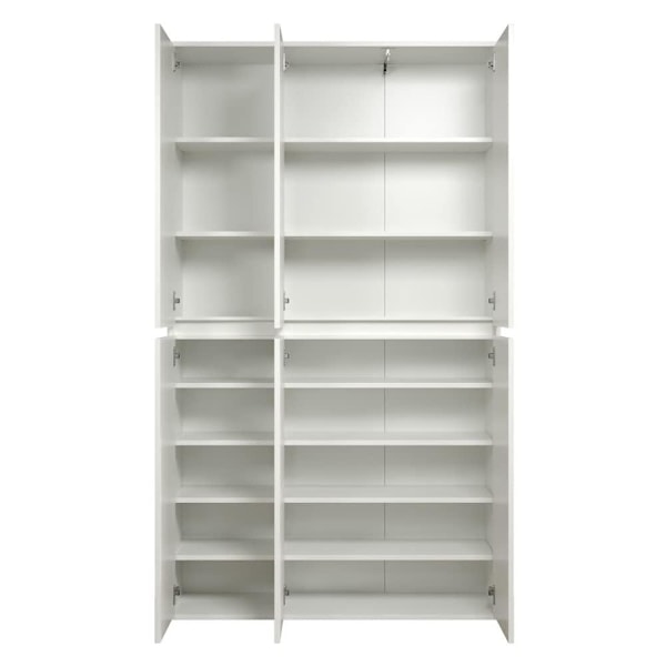 Rootz Wardrobe - Closet - Storage Cabinet - Clothes Organizer - Multi-Purpose Unit - Freestanding Dresser - Clothing Armoire - White - 111 x 191 x 34