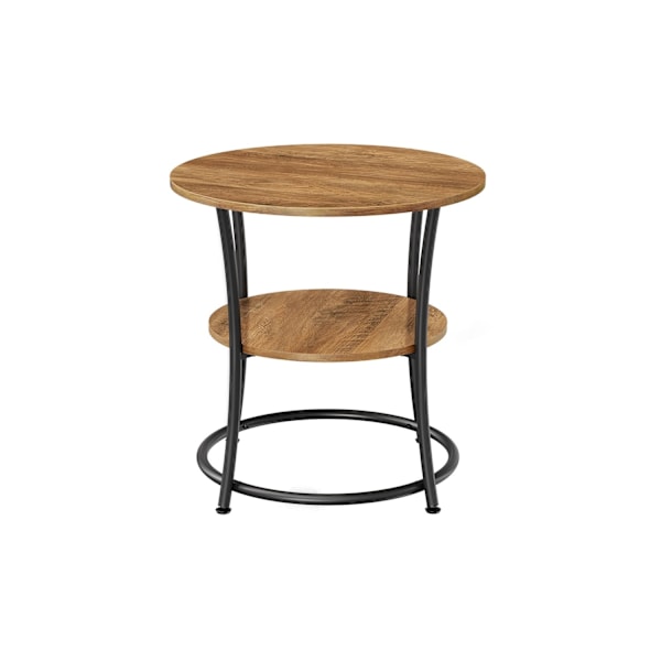 Rootz Rundt Sidebord - Valnød Sort - Spånplade stål - 30 kg Kapacitet - 55cm x 55cm - Moderne stuemøbler