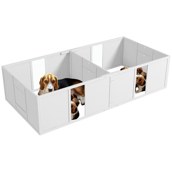 Rootz valplåda - Valpbo - Hundfödelselåda - Säker och mysig tillflyktsort - 196L x 96W x 48H cm