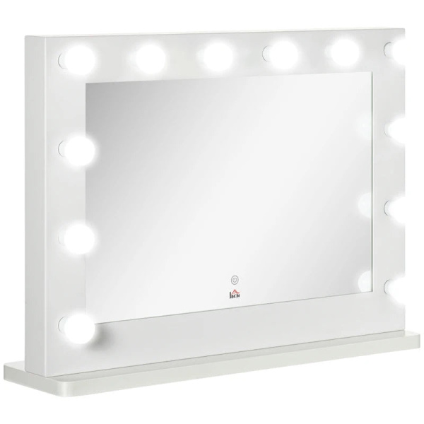 Rootz Hollywood Mirror Lighting - Touch Control - Hukommelsesfunktion - 12 dæmpbare - Led lamper - Hvid - 80 x 60 cm