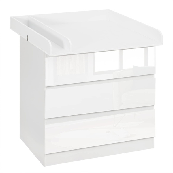 Rootz babyskifteløsning - Nursery nødvendighed - Bleglæde - Babypleje Essential - Hvid og blank - Pladsbesparende design - Kompakte dimensioner